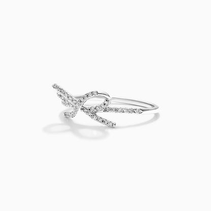 Anel de Laço em Ouro 18k c/ Diamantes Brilhantes De Luxo