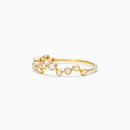 Anel De Moldura em Ouro Amarelo 18k c/ Diamantes Brilhantes