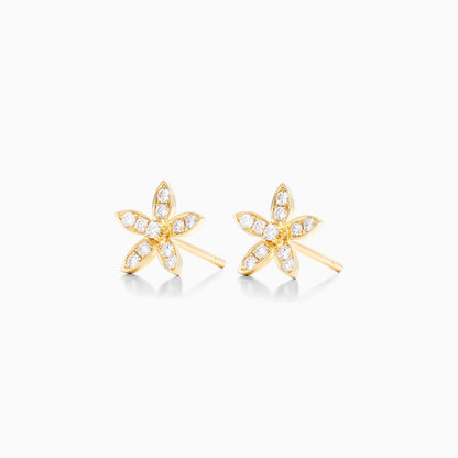 Brinco de  Ouro 18k feminino flowers Diamantes  Luxo