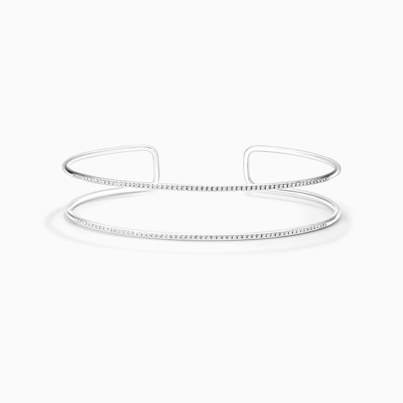 Pulseira Feminina de ouro riviera bracelete diamantes duplo