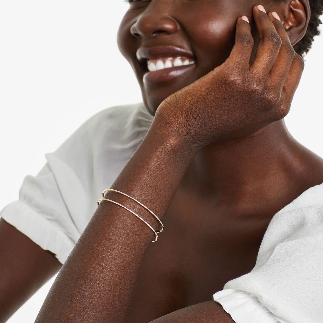 Pulseira Feminina de ouro riviera bracelete diamantes duplo