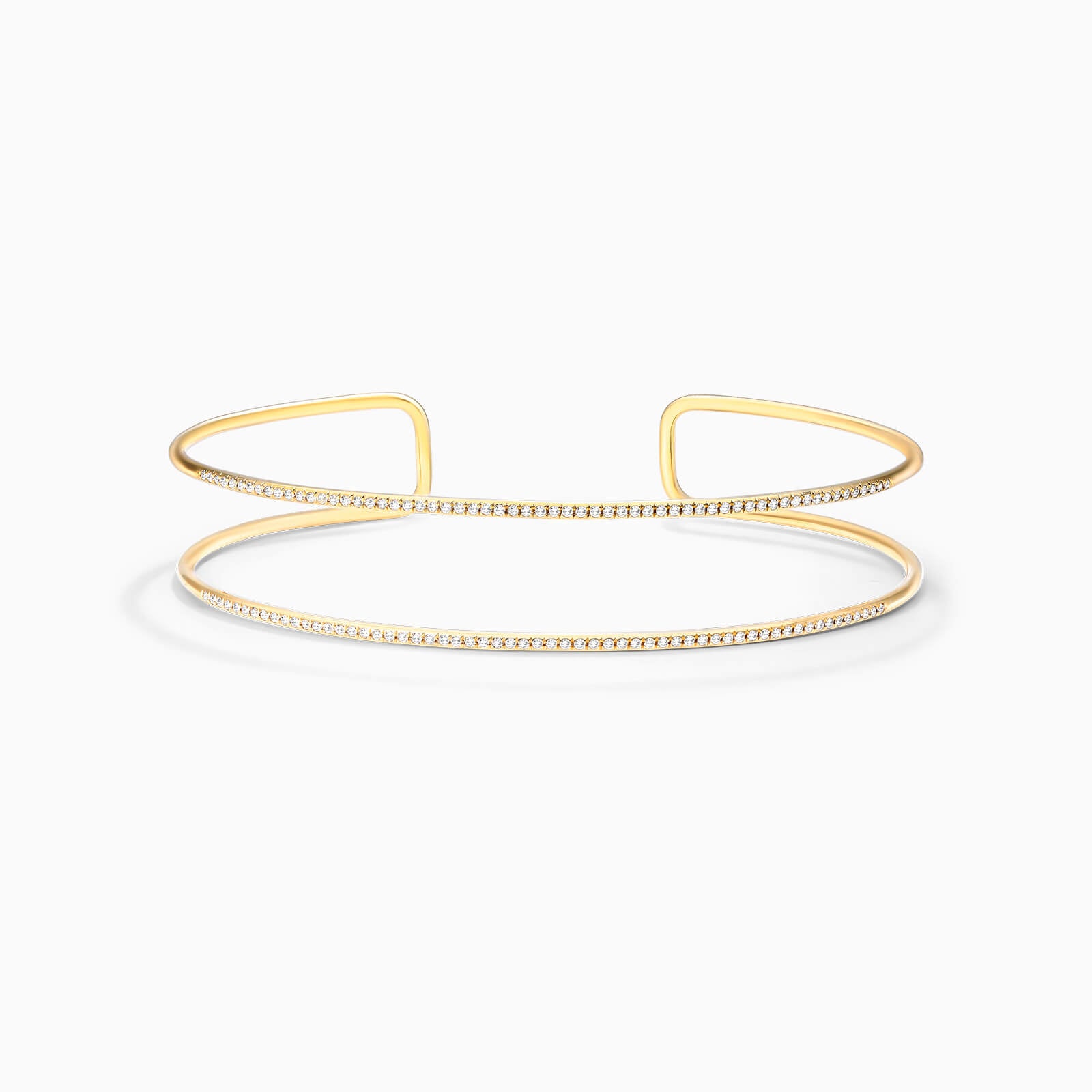 Pulseira Feminina de ouro riviera bracelete diamantes duplo