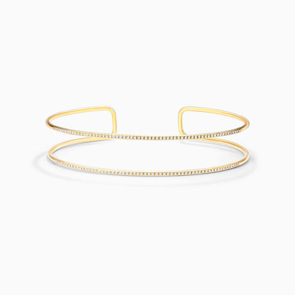 Pulseira Feminina de ouro riviera bracelete diamantes duplo