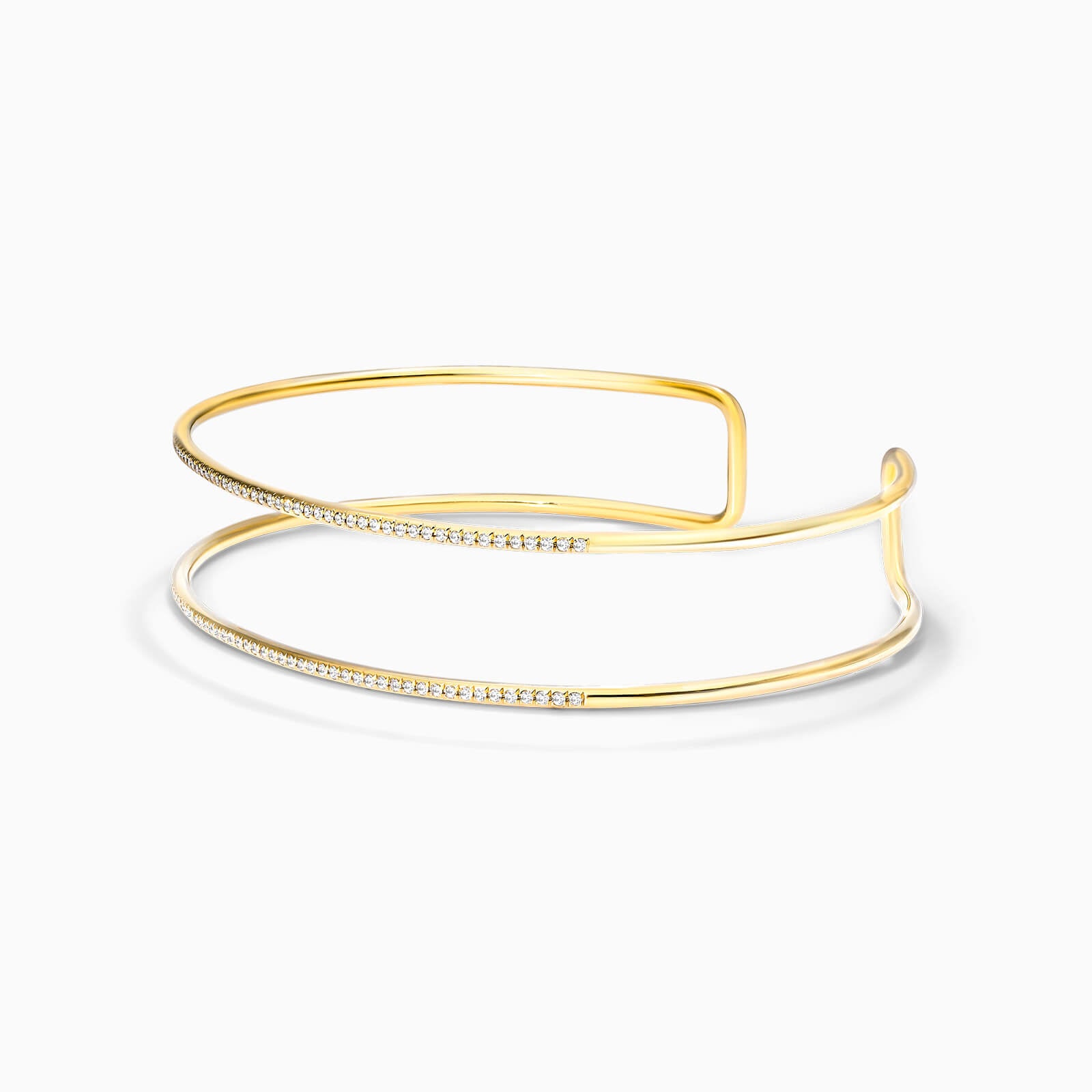 Pulseira Feminina de ouro riviera bracelete diamantes duplo