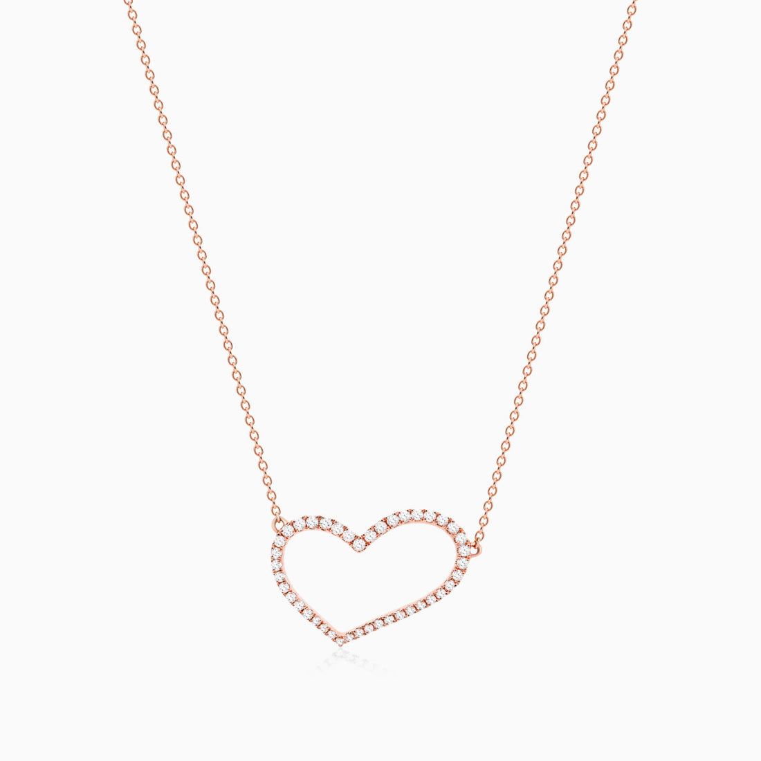 Corrente feminina em Ouro 18k diamantes Coração luxo