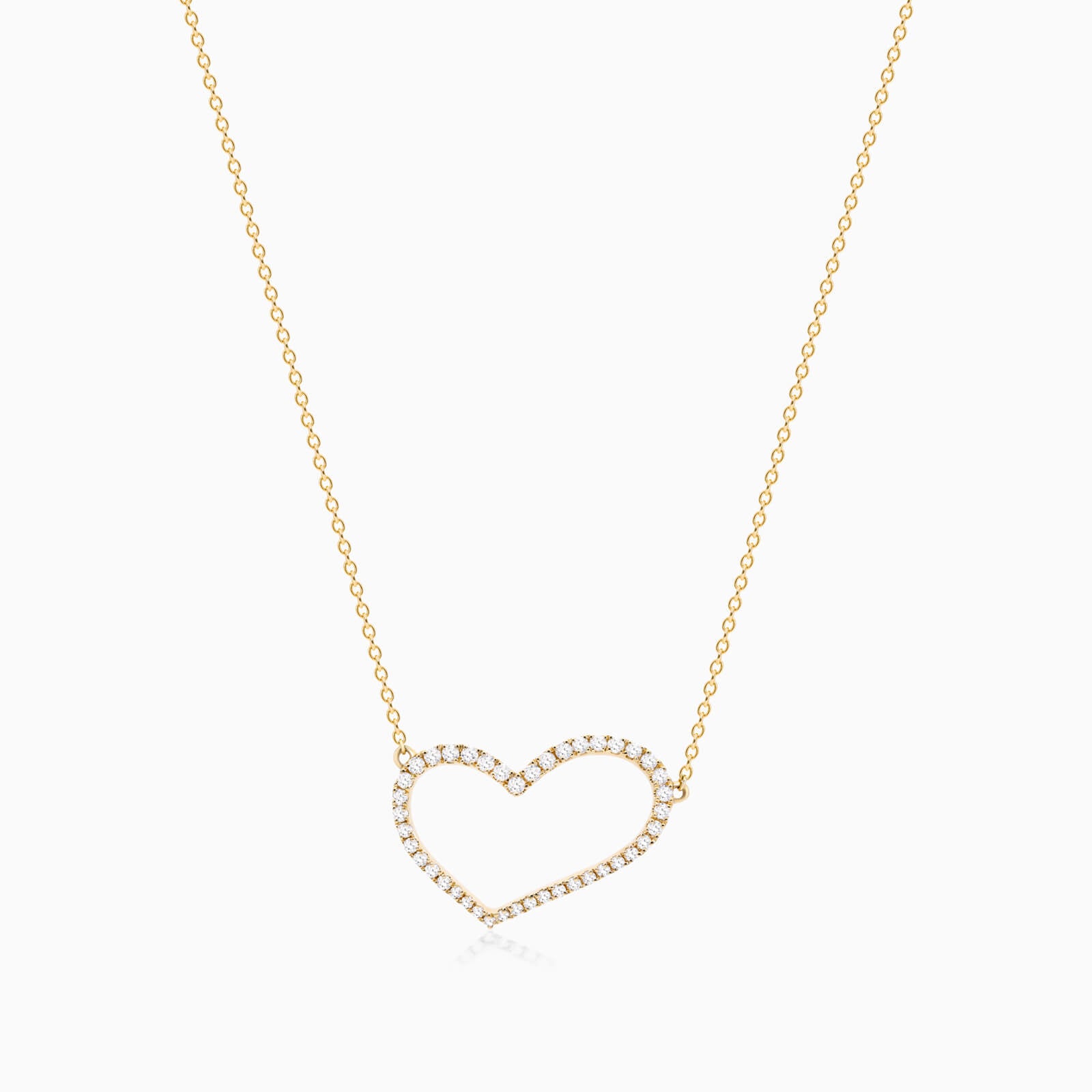 Corrente feminina em Ouro 18k diamantes Coração luxo