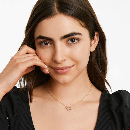 Corrente feminina em Ouro 18k diamantes borboleta luxo