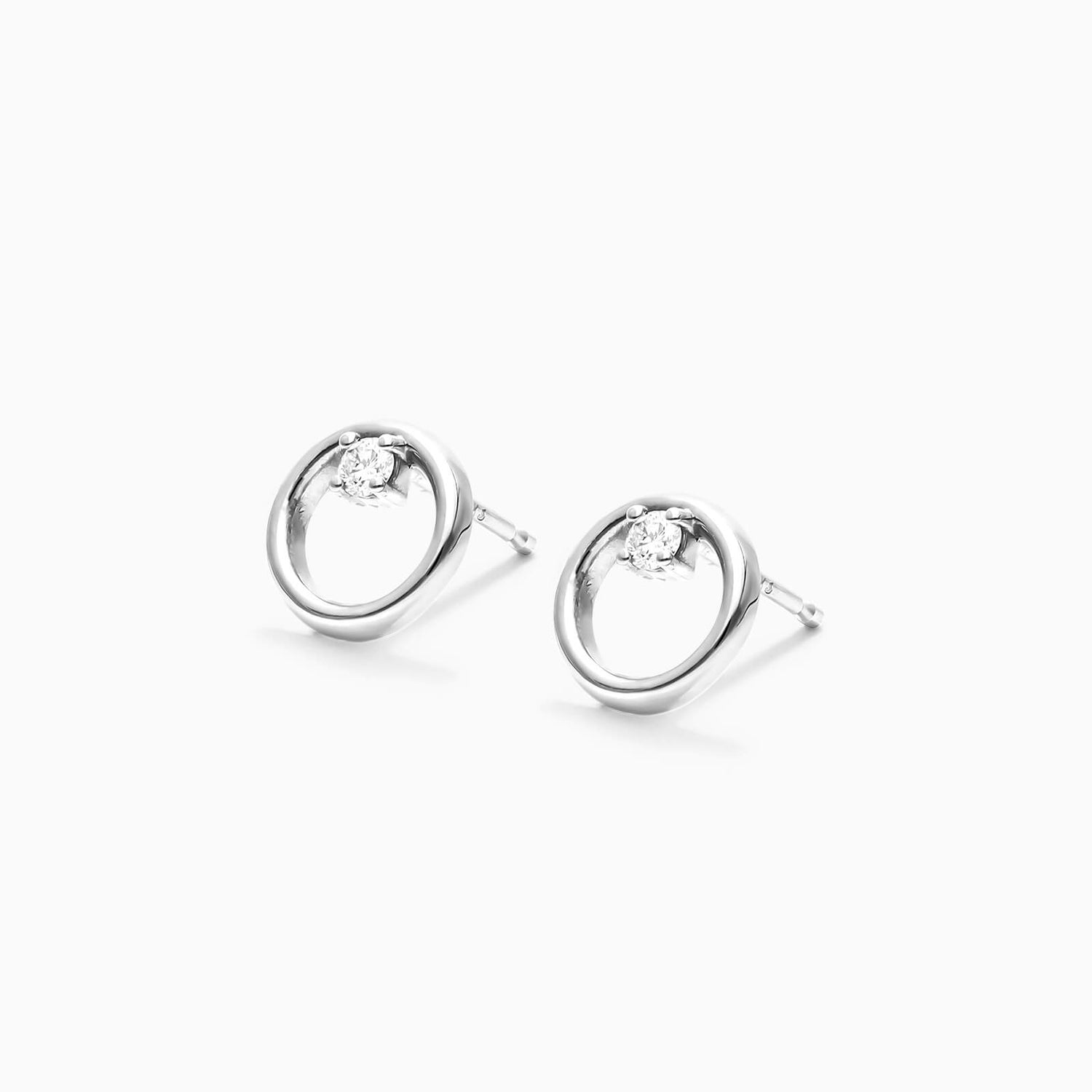 Brinco de  Ouro 18k feminino circle  Diamantes  Luxo