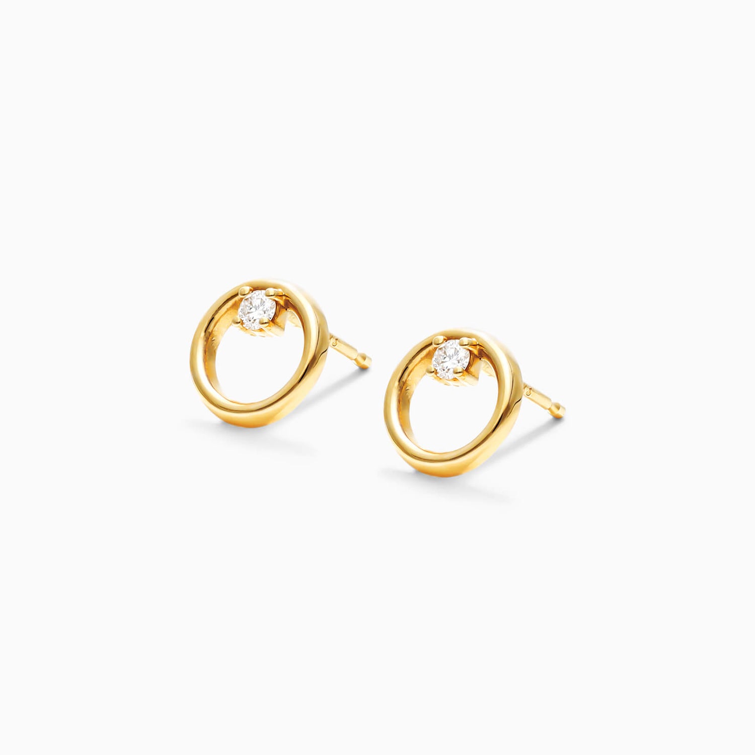 Brinco de  Ouro 18k feminino circle  Diamantes  Luxo