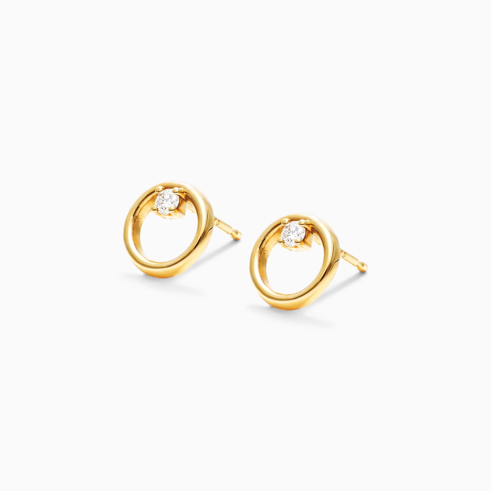 Brinco de  Ouro 18k feminino circle  Diamantes  Luxo