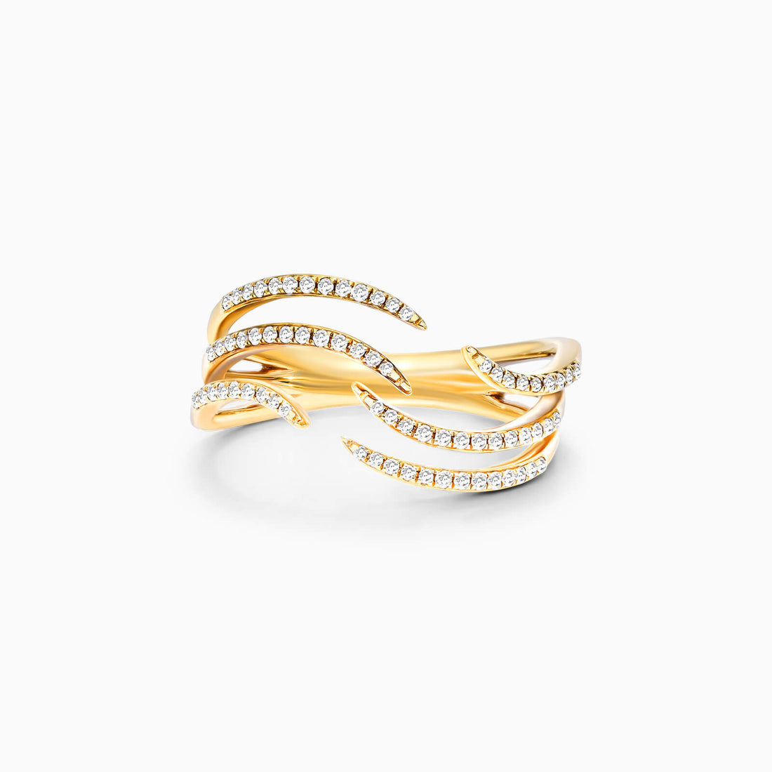 Anel de Ondas em Ouro 18k c/ Diamantes Brilhantes | New | Anéis, diamante, noivado, yellow | AUREA FINE JEWELRY