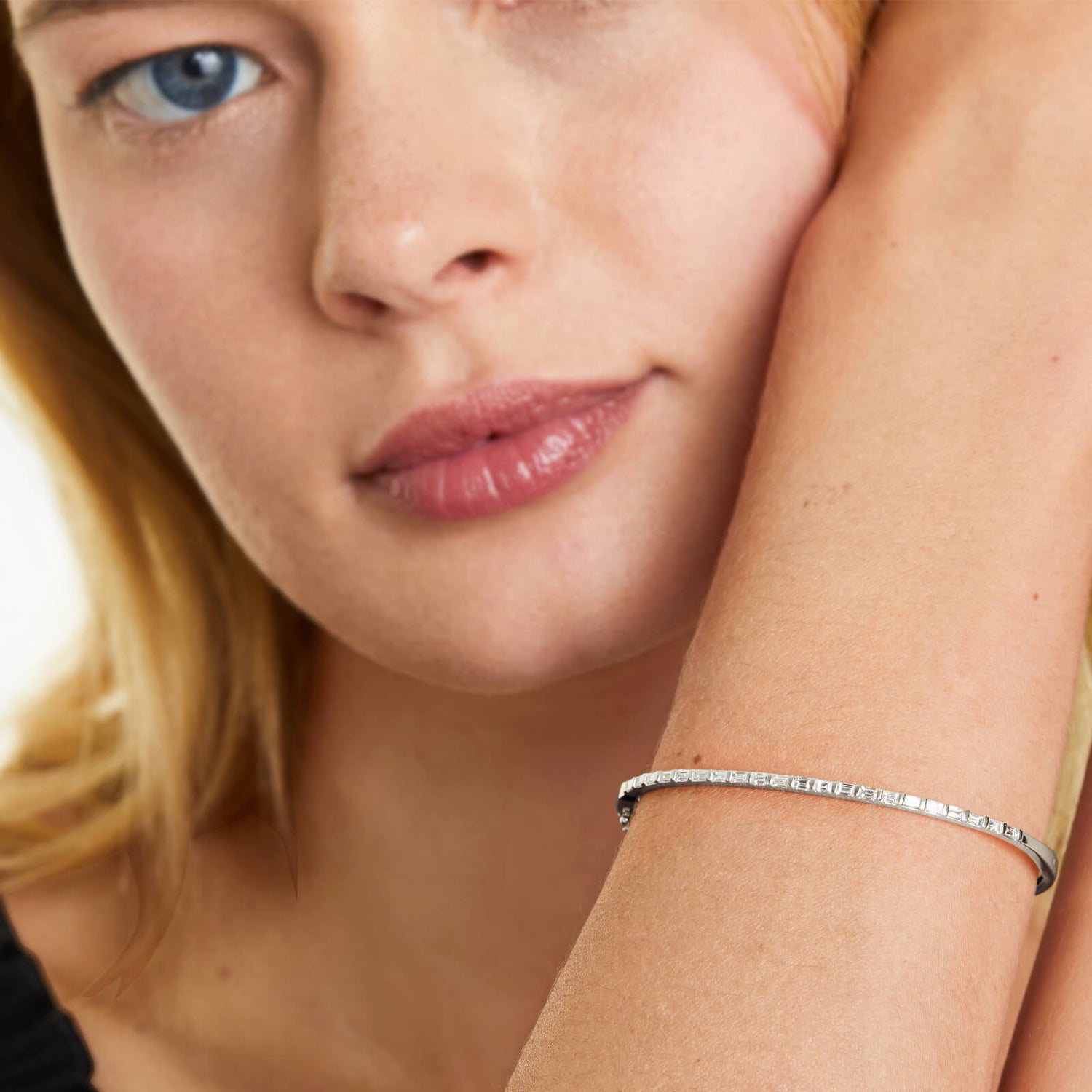 Pulseira Feminina de ouro riviera bracelete diamantes baquete
