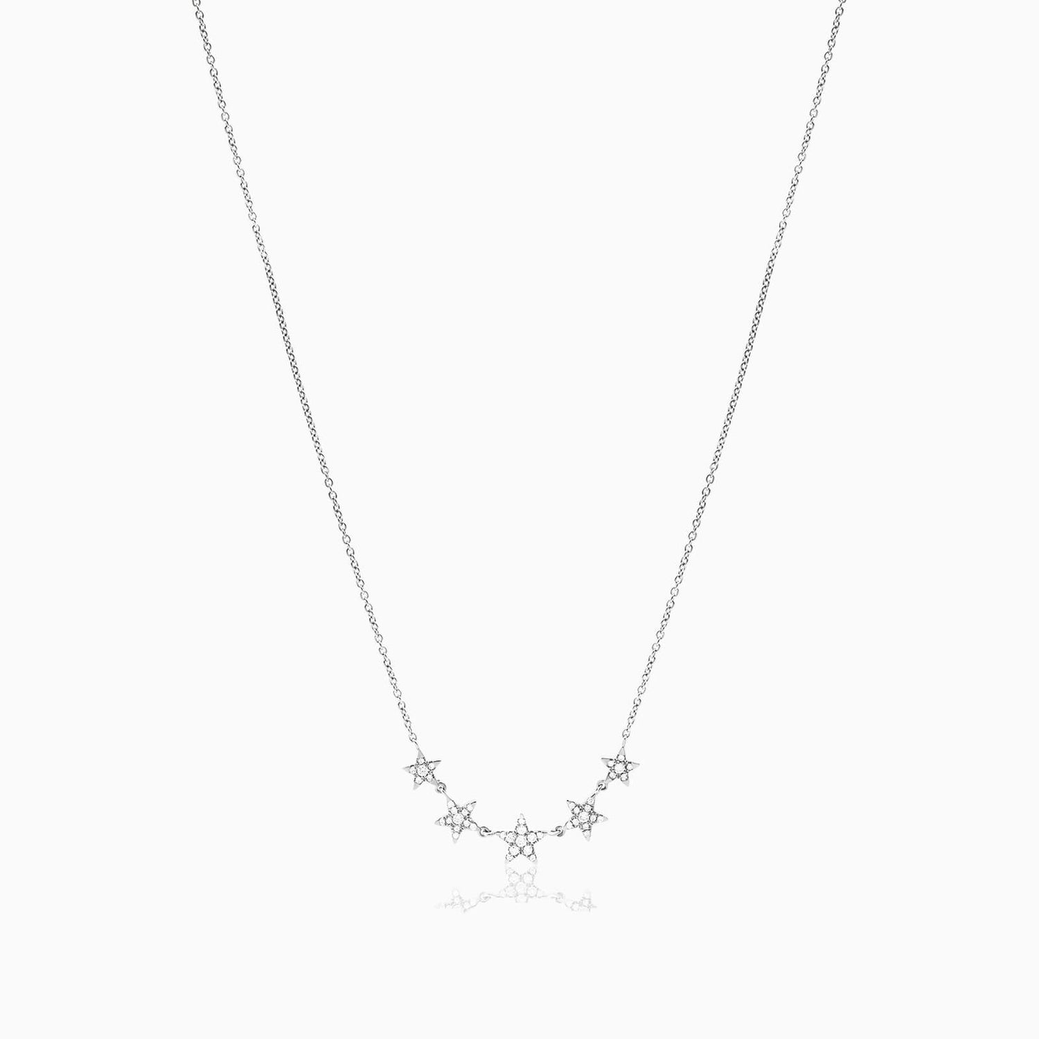 Corrente feminina em Ouro 18k diamantes stars luxo