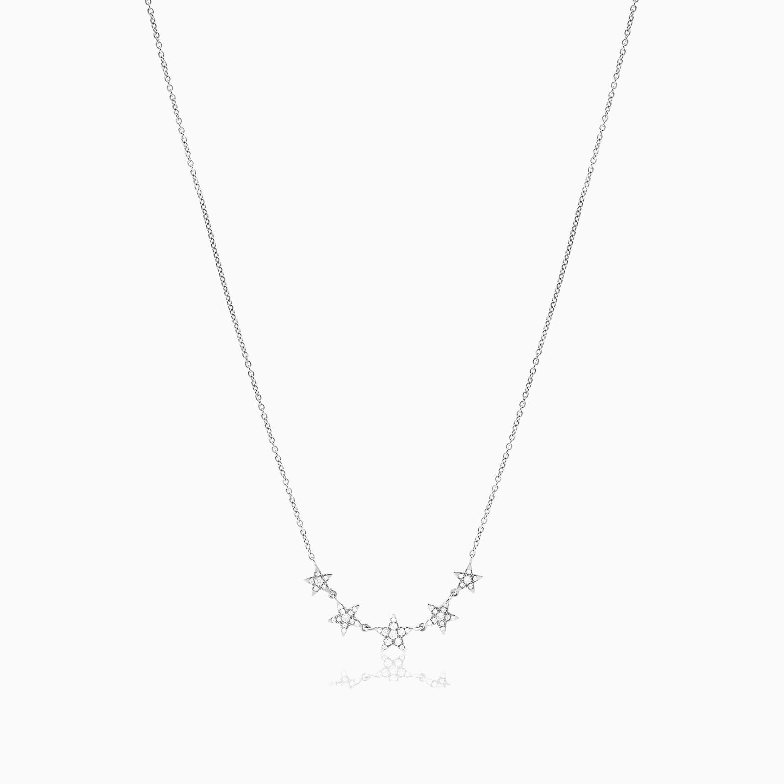 Corrente feminina em Ouro 18k diamantes stars luxo