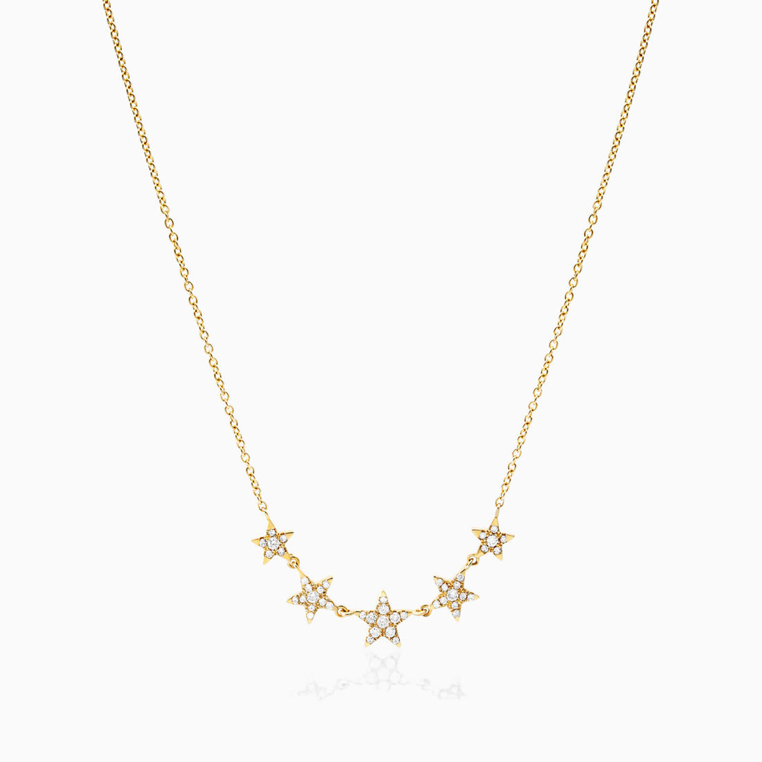 Corrente feminina em Ouro 18k diamantes stars luxo