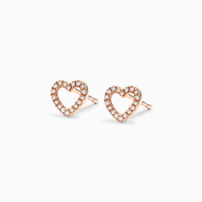 Brinco de  Ouro 18k feminino  Diamantes Heart II Luxo