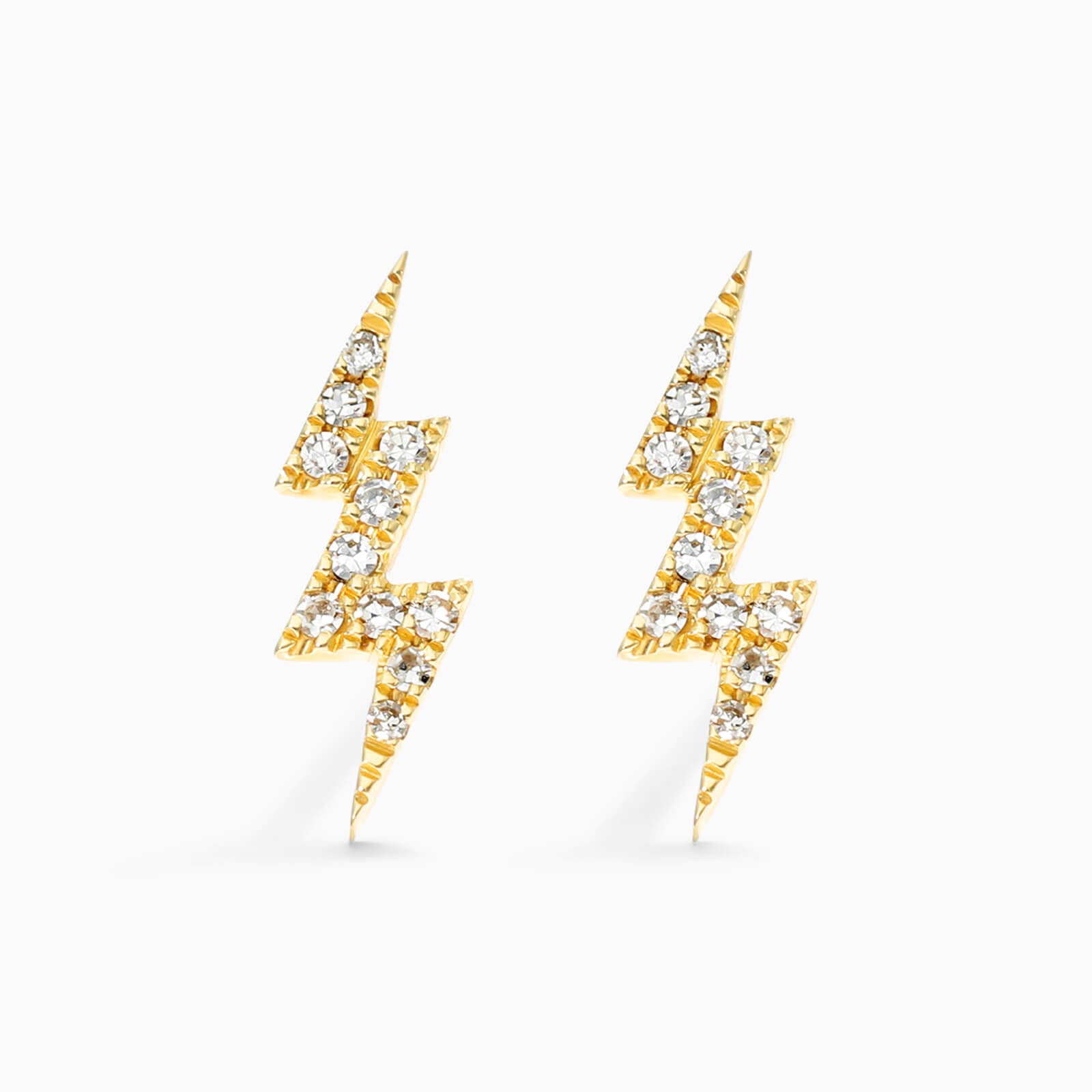 Brinco de  Ouro 18k feminino Bolt  Diamantes  Luxo