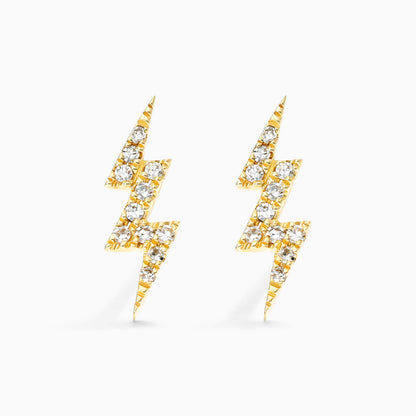 Brinco de  Ouro 18k feminino Bolt  Diamantes  Luxo