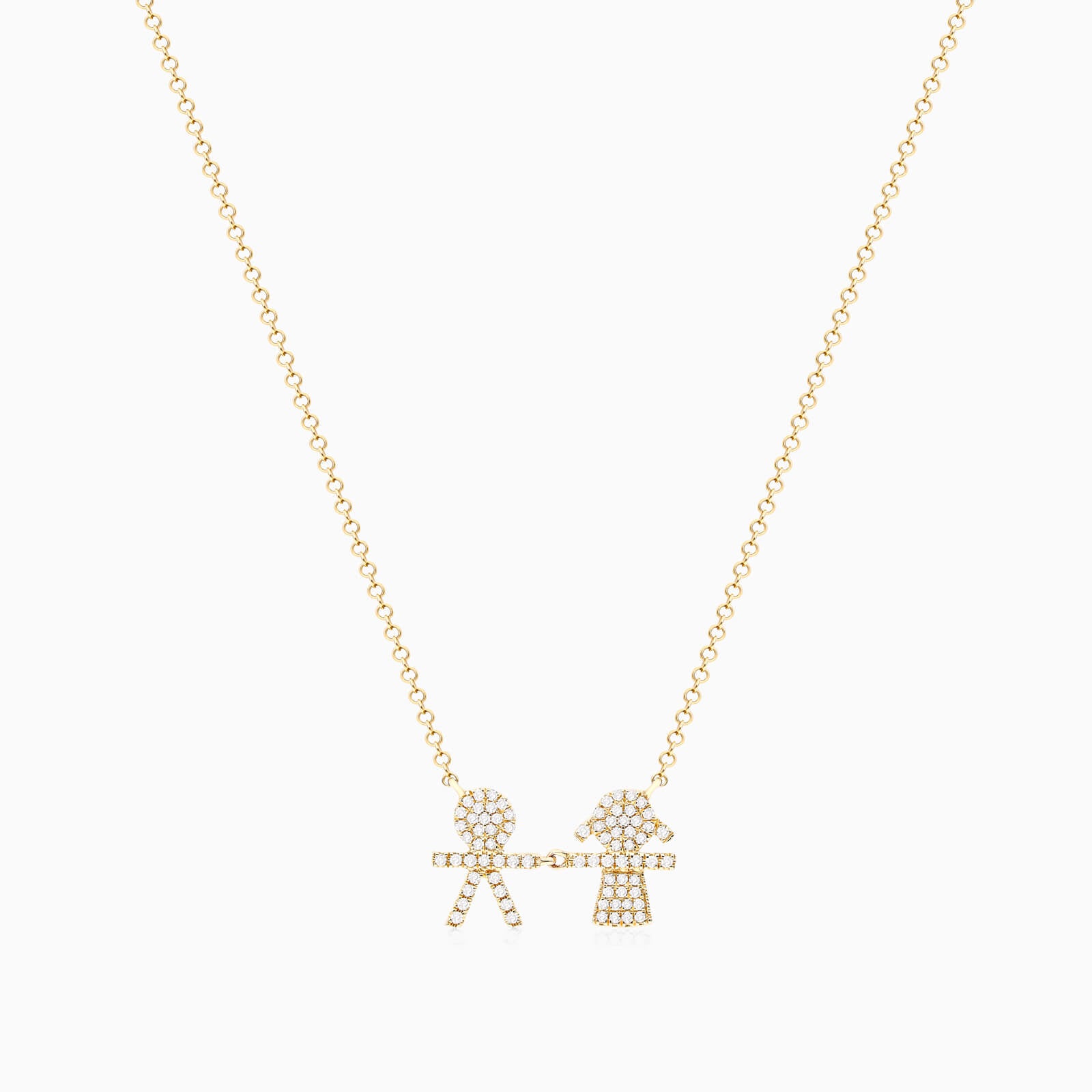 Corrente feminina em Ouro 18k diamantes Filhos luxo
