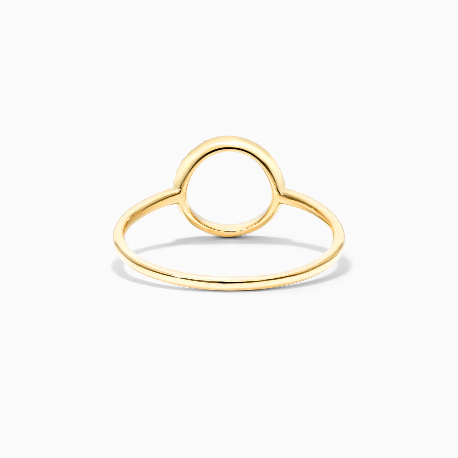 Anel Circulo De Diamante Aberto em Ouro 18k De Luxo