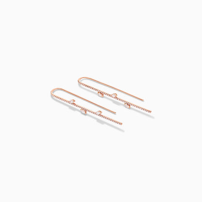 Brinco De Ouro 18k e Diamantes Folhas Brilhantes