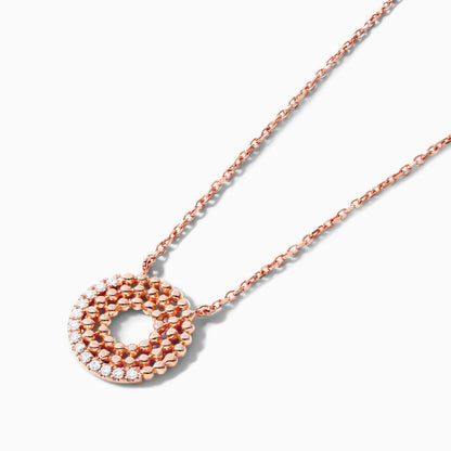 Colar Corrente De Ouro Rose 18k Feminina c/ Pingente de Diamante Brilhantes Luxo