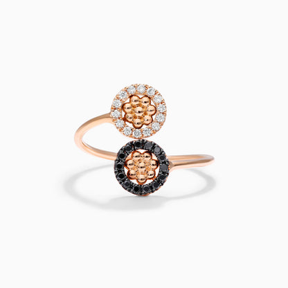 Anel Bolinhas em Ouro 18k c/ Diamantes Brilhantes e Pretos | New | Anéis, diamante, yellow | AUREA FINE JEWELRY