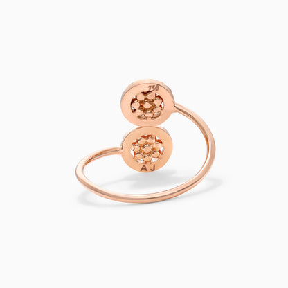 Anel Bolinhas em Ouro 18k c/ Diamantes Brilhantes e Pretos