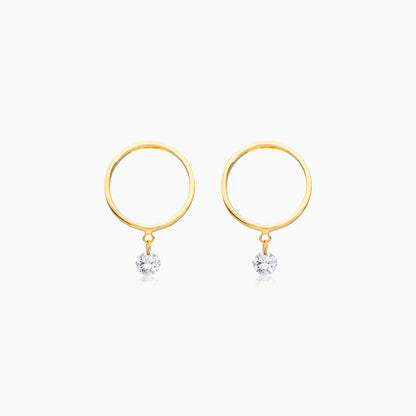 Brinco de Ouro 18k Com Diamante Solitario e Circulo Aberto | New | Brincos, Celestial Diamonds, diamante, yellow | AUREA FINE JEWELRY