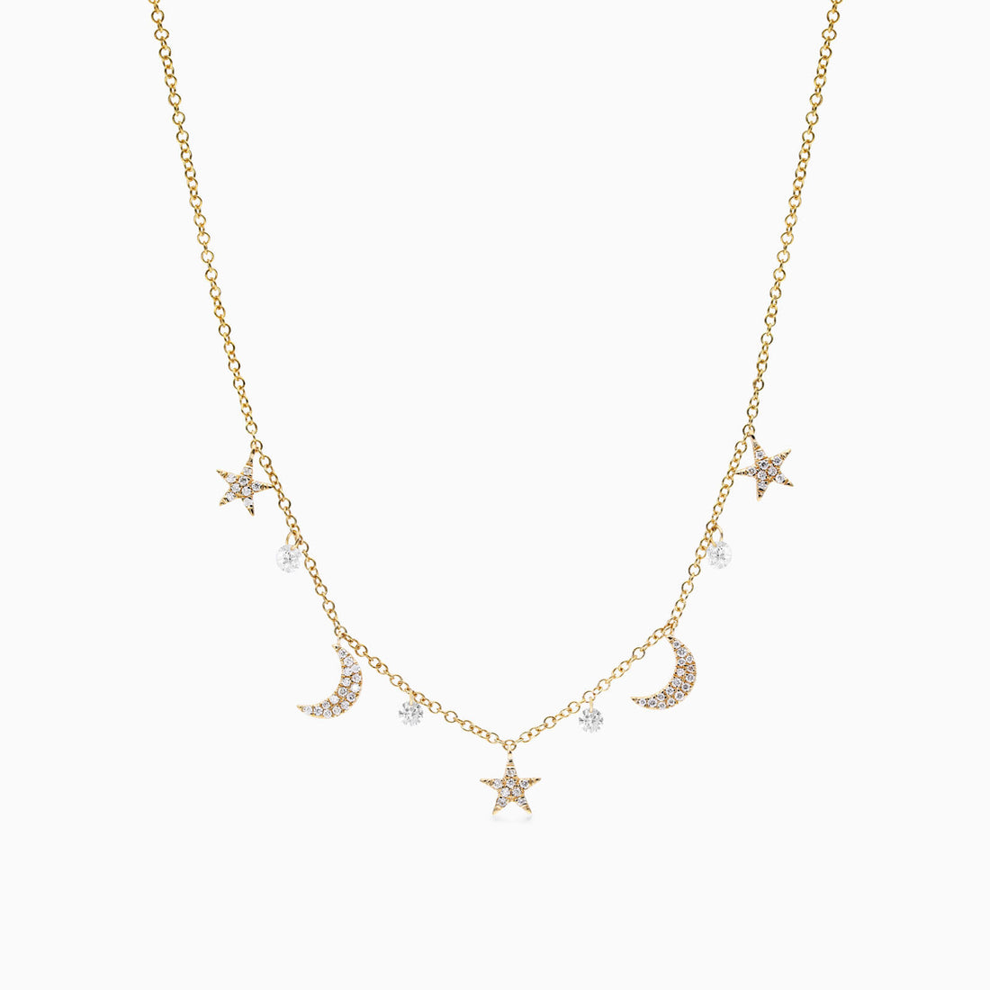 Colar Feminina Corrente em Ouro Amarelo 18k e Diamantes Noite Estrelada | diamante, yellow | AUREA FINE JEWELRY