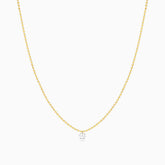 Colar Feminina Contas De Ouro Amarelo 18k C/ Diamante Solitario | diamante, yellow | AUREA FINE JEWELRY