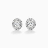 Brinco Feminino De Ouro branco 18k Brilhante Diamantes pave oval | New | Brincos, diamante, white | AUREA FINE JEWELRY