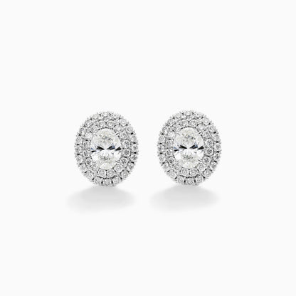 Brinco Feminino De Ouro branco 18k Brilhante Diamantes pave oval | New | Brincos, diamante, white | AUREA FINE JEWELRY