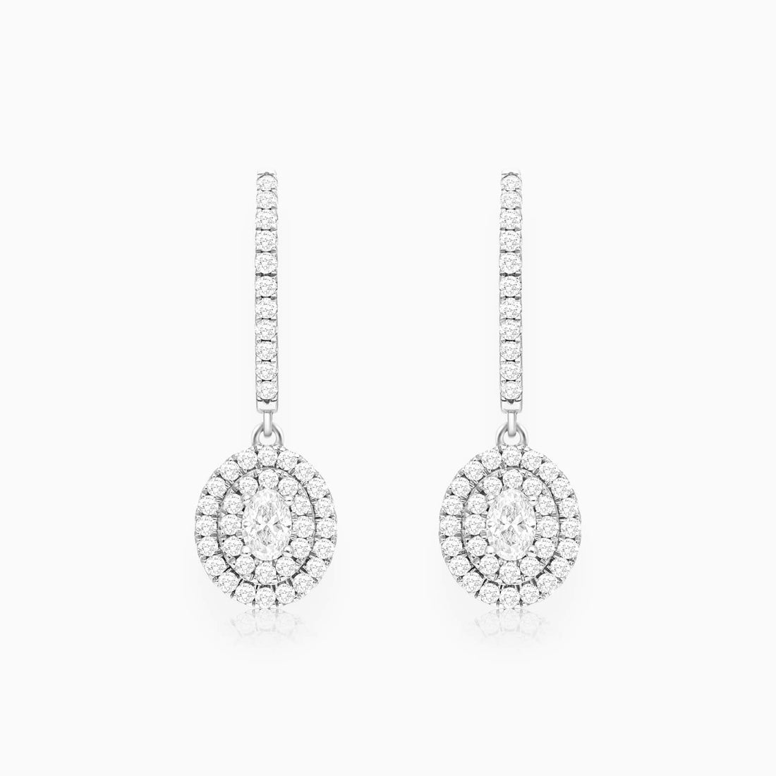 Brinco De Ouro branco 18k Feminino Brilhante Diamantes Luxo oval | New | Brincos, Celestial Diamonds, diamante, white | AUREA FINE JEWELRY