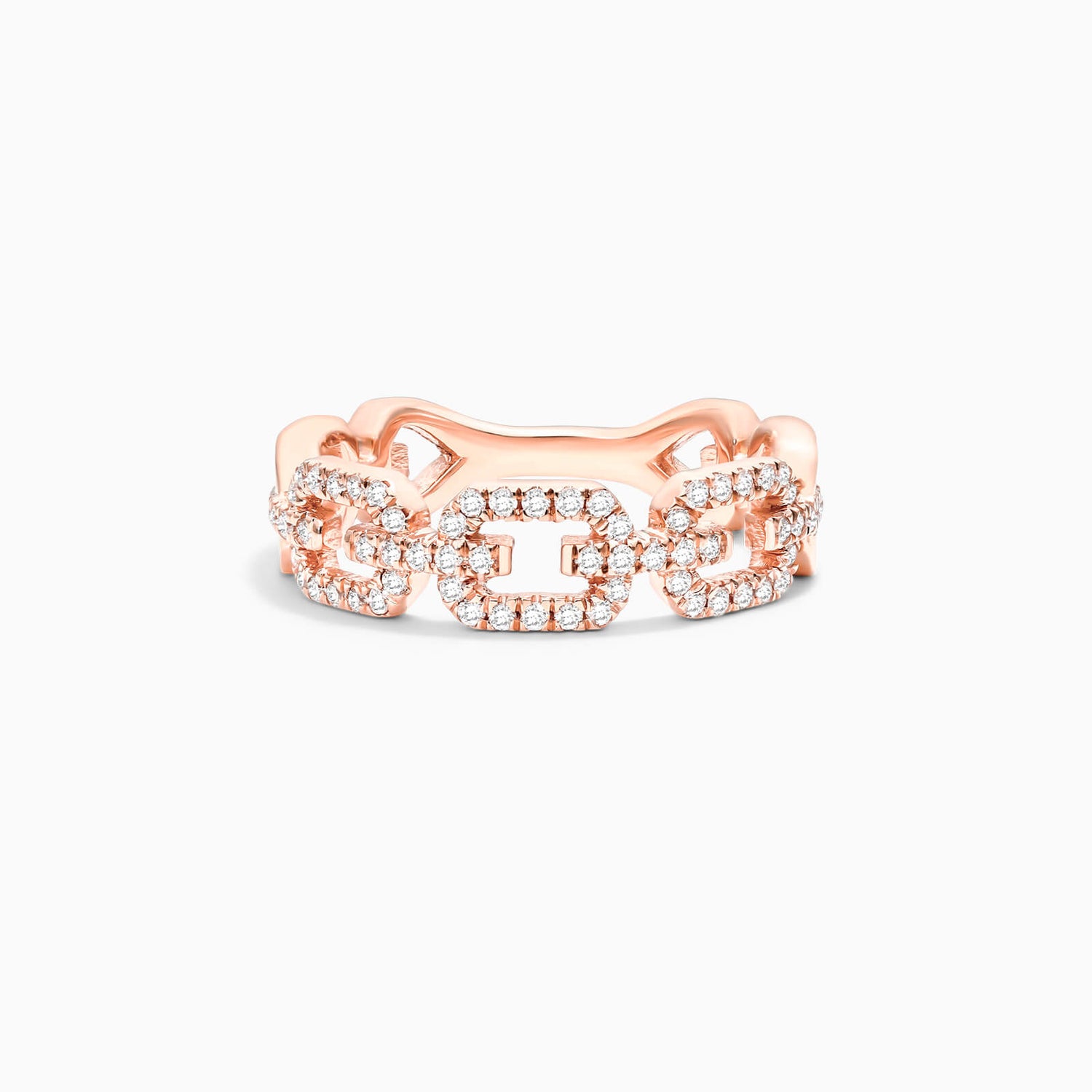 Anel De Elos Diamante Brilhantes Pave em Ouro Rosa 18k | New | Anéis, diamante, pink | AUREA FINE JEWELRY