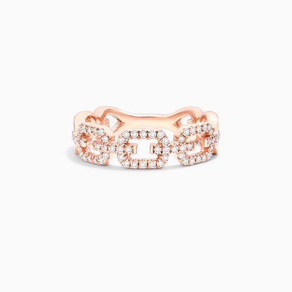 Anel De Elos Diamante Brilhantes Pave em Ouro Rosa 18k | New | Anéis, diamante, pink | AUREA FINE JEWELRY