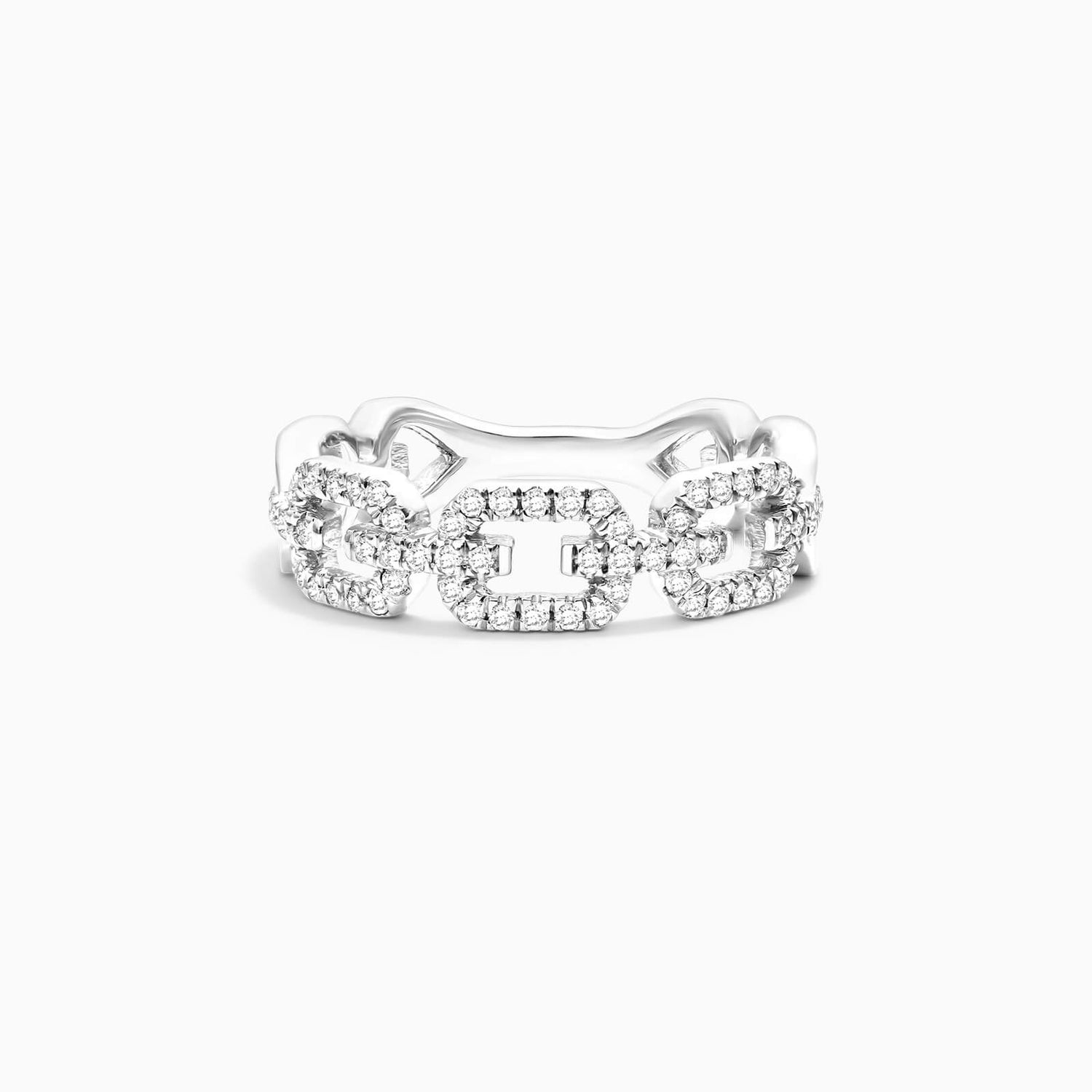 Anel De Elos Diamante Brilhantes Pave em Ouro Branco 18k | New | Anéis, diamante, white | AUREA FINE JEWELRY