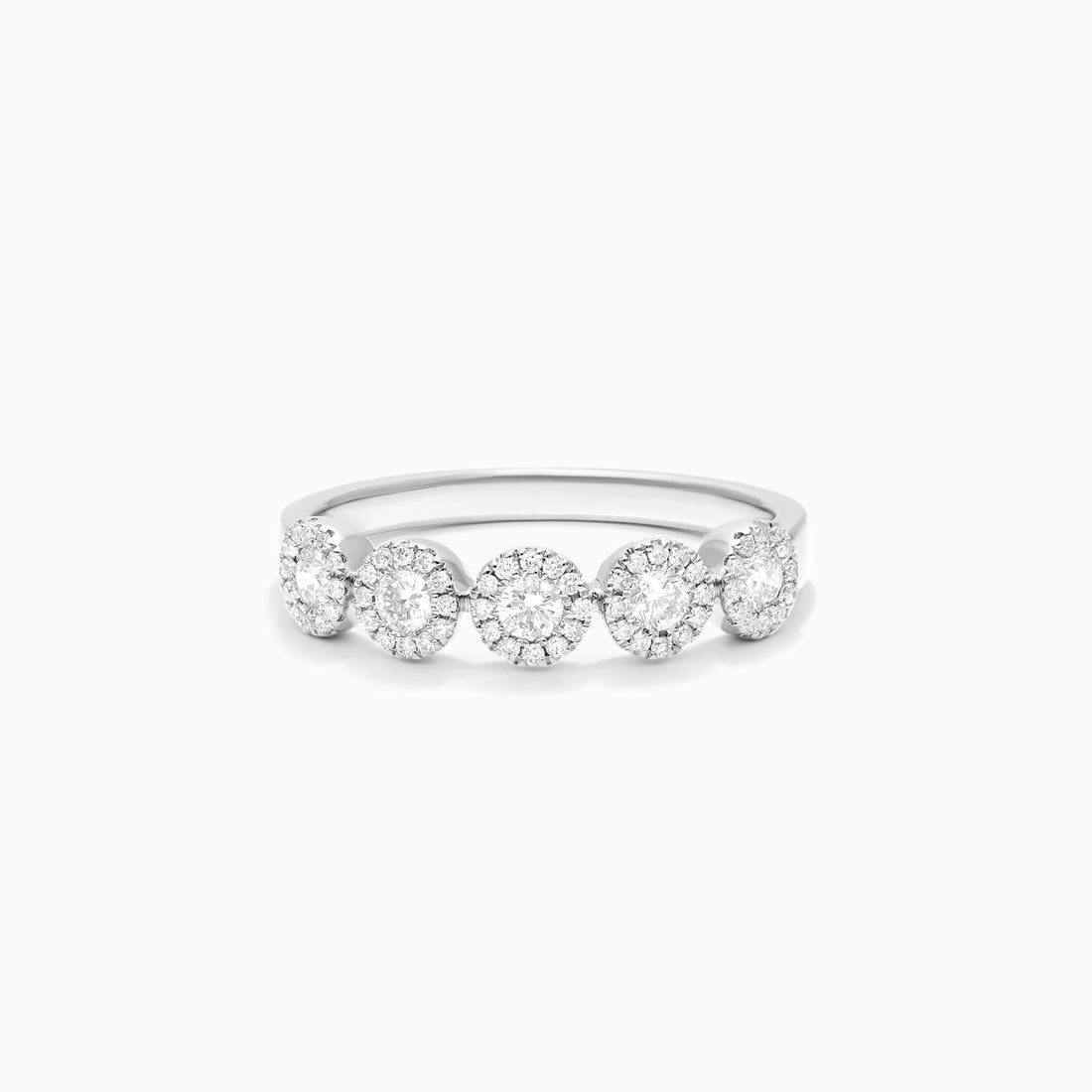Anel Halo De Ouro Branco 18k Cinco Diamantes Brilhantes | New | Anéis, diamante, white | AUREA FINE JEWELRY