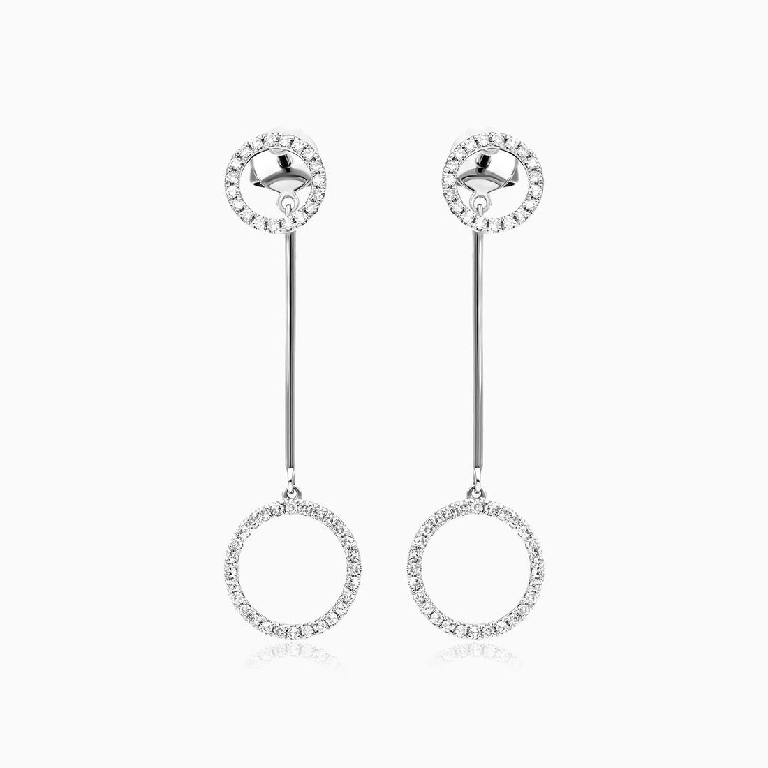 Brinco De Ouro 18k Longos Circle de Diamantes Luxo | New | Brincos, Celestial Diamonds, diamante, white | AUREA FINE JEWELRY