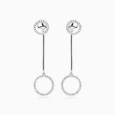 Brinco De Ouro 18k Longos Circle de Diamantes Luxo | New | Brincos, Celestial Diamonds, diamante, white | AUREA FINE JEWELRY