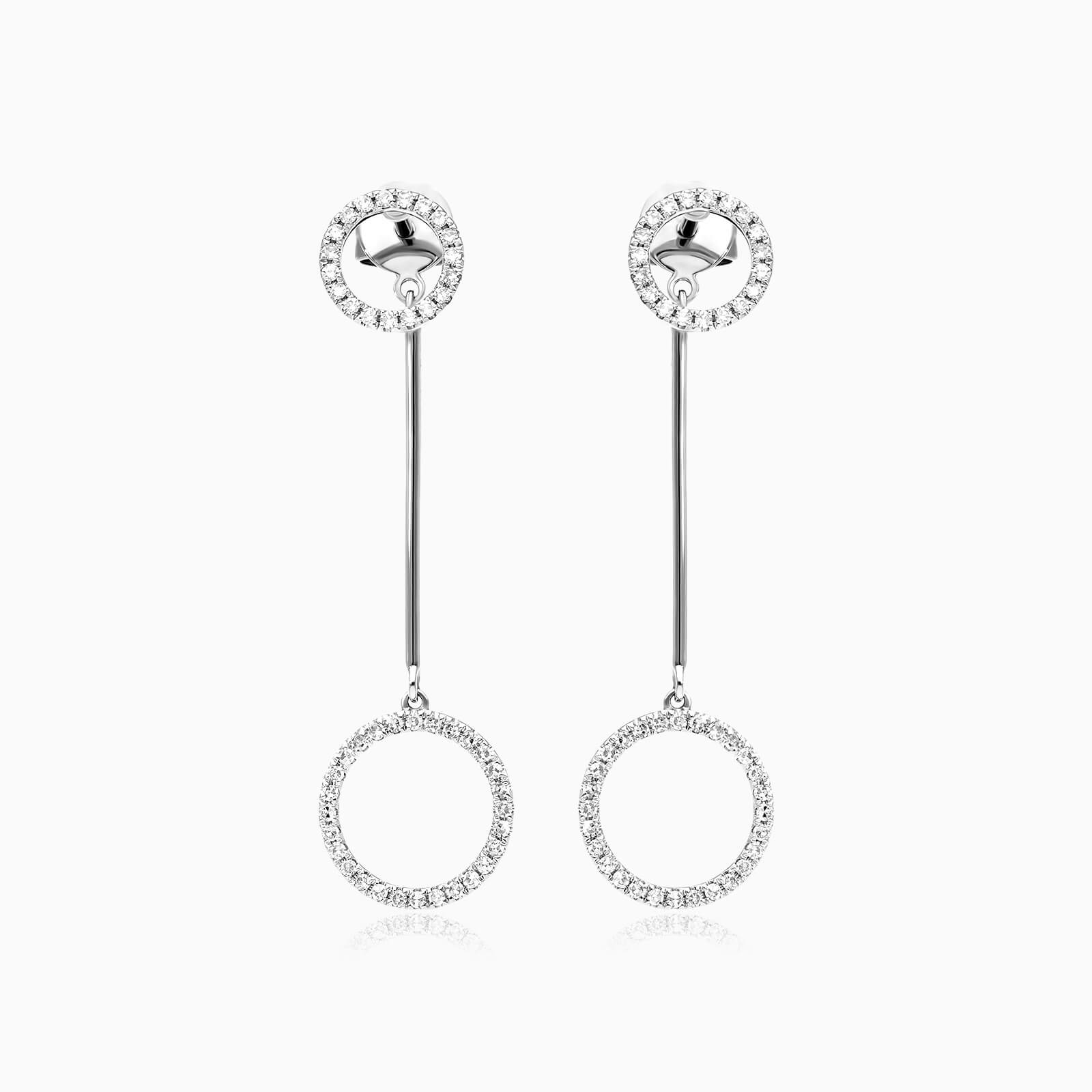 Brinco De Ouro 18k Longos Circle de Diamantes Luxo | New | Brincos, Celestial Diamonds, diamante, white | AUREA FINE JEWELRY