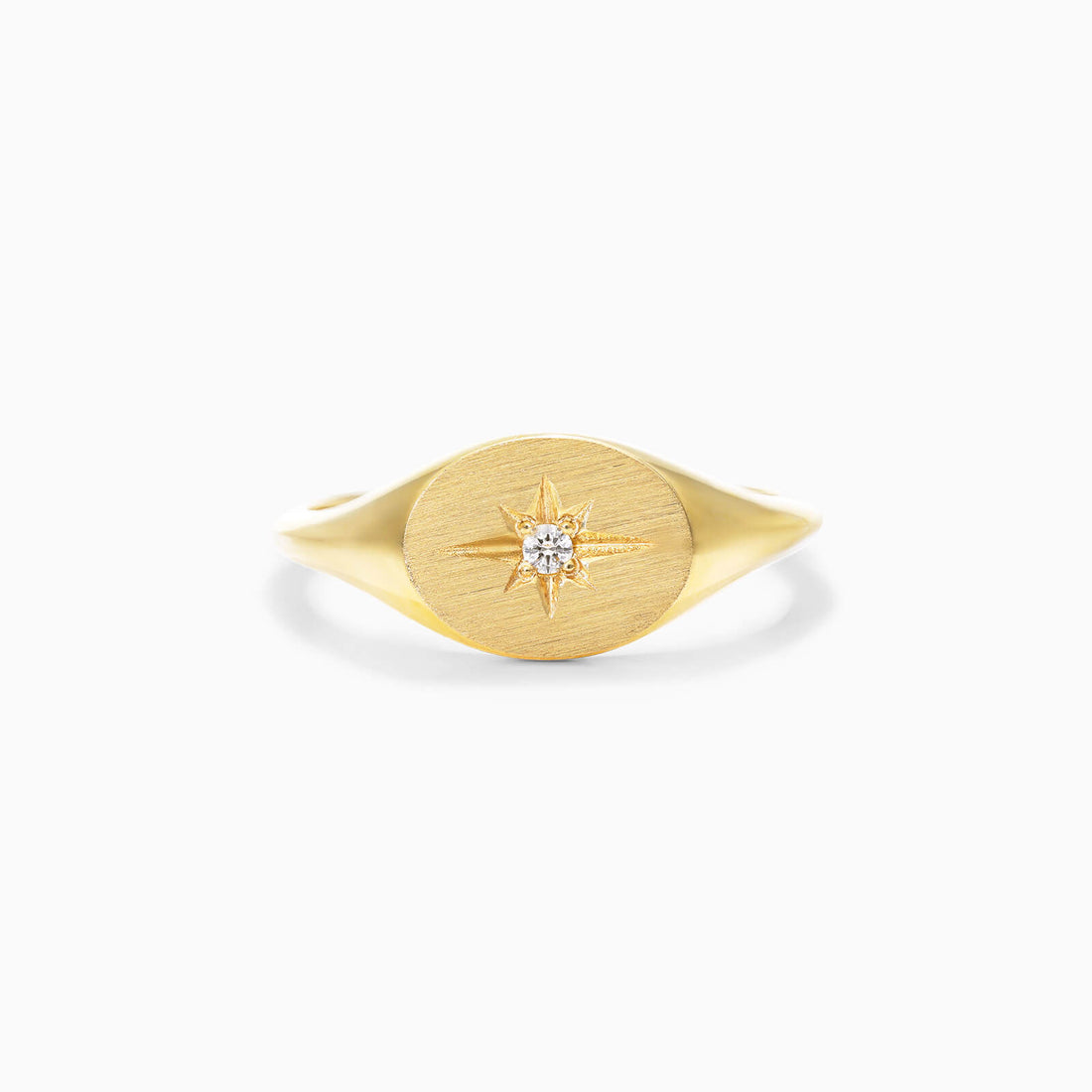 Anel Sinete Star Bust De Ouro 18k Amarelo e Diamante Luxo | New | Anéis, diamante, yellow | AUREA FINE JEWELRY