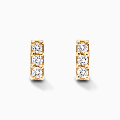 Brinco de Ouro 18k Feminino Bars Trio Diamantes  Luxo | New | Brincos, Celestial Diamonds, diamante, yellow | AUREA FINE JEWELRY
