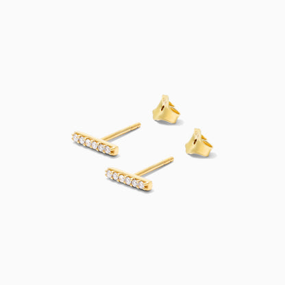 Brinco de  Ouro 18k feminino Bars Diamantes  Luxo
