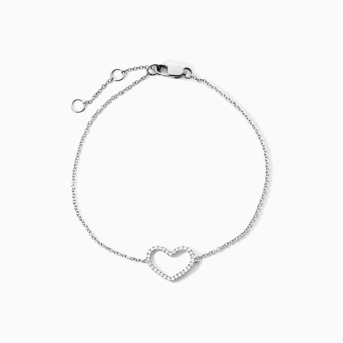Pulseira Feminina De Ouro Coração Diamantes