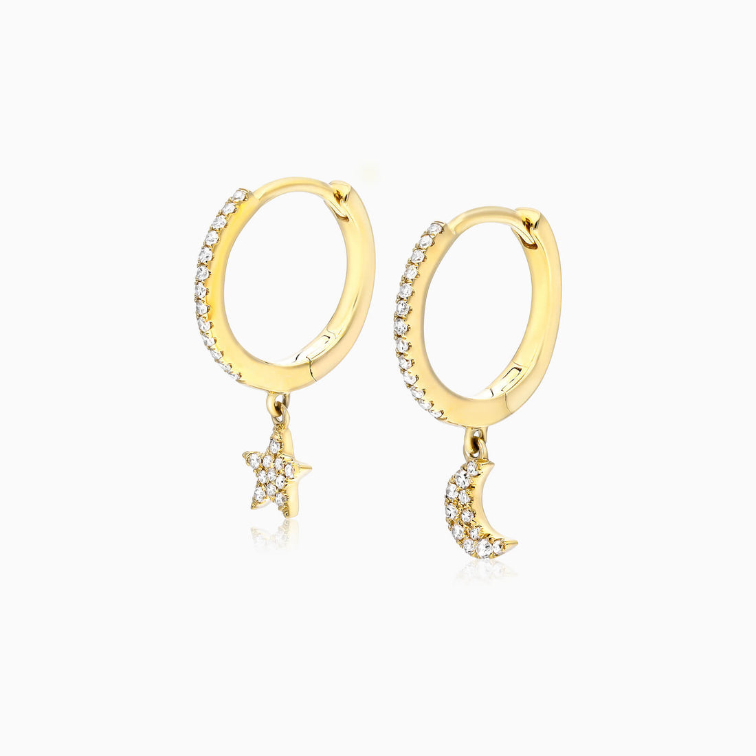 Brinco de  Ouro 18k feminino  Diamantes Lua e estrela Luxo | New | Brincos, diamante, yellow | AUREA FINE JEWELRY