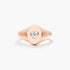 Anel Sinete c/ Coraçao de Diamante Brilhantes em Ouro 18k Luxo | New | Anéis, diamante, pink | AUREA FINE JEWELRY
