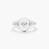 Anel Sinete c/ Coraçao de Diamante Brilhantes em Ouro 18k Luxo | New | Anéis, diamante, white | AUREA FINE JEWELRY