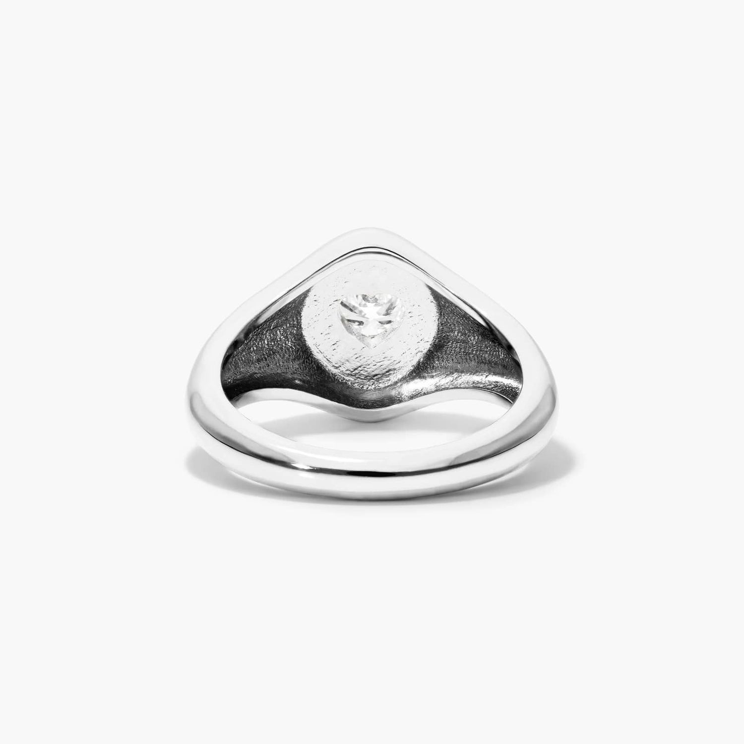 Anel Sinete c/ Coraçao de Diamante Brilhantes em Ouro 18k Luxo