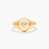 Anel Sinete c/ Coraçao de Diamante Brilhantes em Ouro 18k Luxo | New | Anéis, diamante, yellow | AUREA FINE JEWELRY
